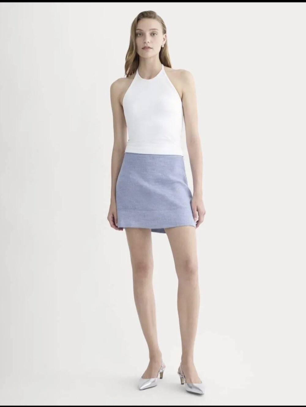 Everlane The Mini Skirt in Stretch Linen (00)